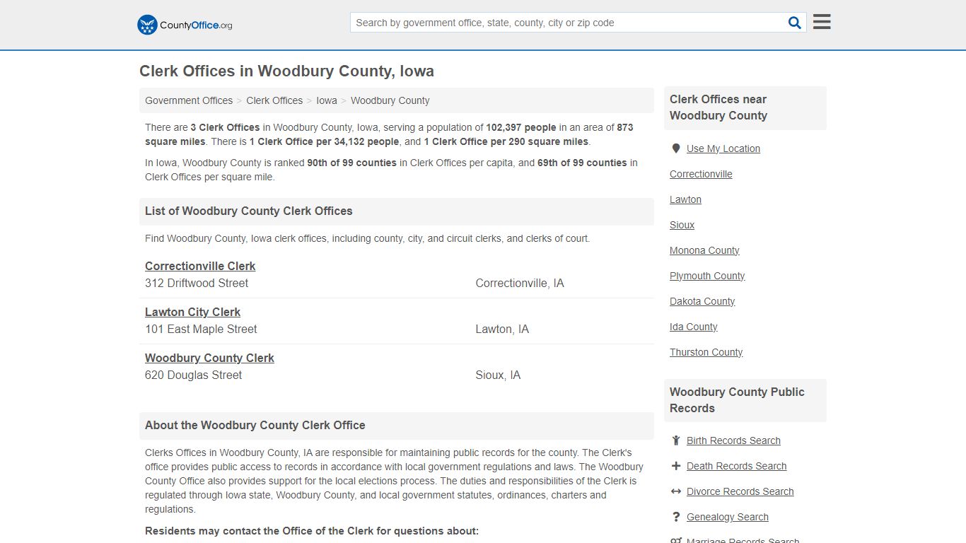 Clerk Offices - Woodbury County, IA (County & Court Records)