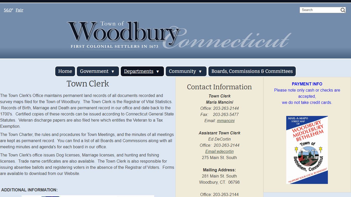 Town Clerk - Woodbury, CT